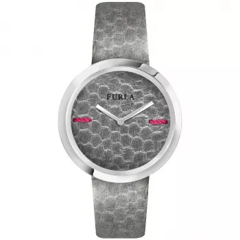 FURLA Giada Orologio da donna al quarzo R4251110501 34mm Quadrante argentato Cinturino in pelle rosa