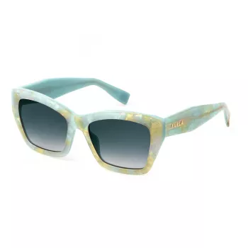 FURLA SFU778-5509E6 Occhiali da sole donna - Montatura in acetato marrone con lenti marroni sfumate - 55/18/140 mm