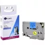 G&G 5BRT521-TD Nastro di ricambio per Brother TZe-521, 9mm x 8m, nero su blu, laminato