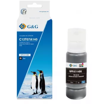 G&G flacone d'inchiostro compatibile per Epson 114/C13T07A140 EcoTank, nero, 70ml, High Yield (19371)