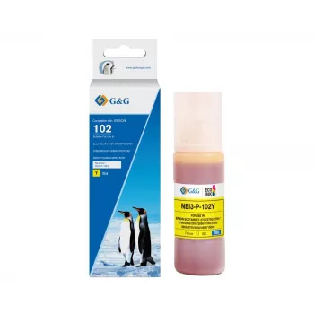 G&G flacone d'inchiostro compatibile giallo per Epson 102 / C13T03R440 (70 ml, a base di colorante) 20696