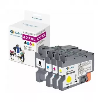 G&G Set Convenienza Cartucce d'Inchiostro Compatibili Nero, Ciano, Magenta, Giallo (Confezione da 4) XL per Brother LC427XLVAL