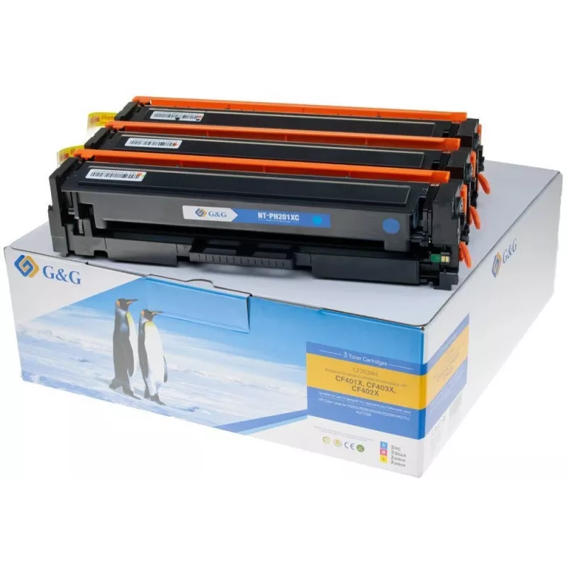 G&G Multipack Toner Colore Compatibile HP 201X/CF253XM Ciano, Magenta, Giallo