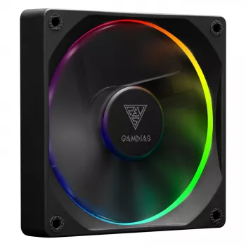 GAMDIAS AEOLUS M3-1201 ARGB ventola per case - 120mm, PWM, cuscinetto idraulico, nero