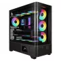 Gamdias Atlas P2 Case GAMING Mid-Tower ARGB in vetro temperato, nero, 4 ventole ARGB 120mm