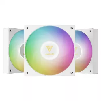 GAMDIAS NOTUS M1-1203 ARGB Kit ventole per case 120mm PWM, confezione da 3, RGB indirizzabile, cuscinetto idraulico, 800-1600 giri/min, 67,5 CFM, controller incluso