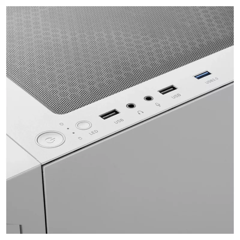 GAMDIAS Talos E3 MESH case gaming midi-tower, bianco, vetro temperato, 4x120mm ventole ARGB, ATX/Micro-ATX/Mini-ITX, pannello frontale in mesh