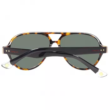 GANT GRS2003TOBLK2 Occhiali da sole rettangolari uomo - montatura nera, lenti grigie, 58 mm