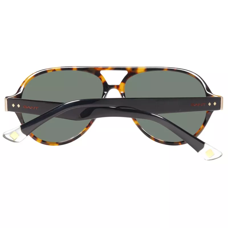 GANT GRS2003TOBLK2 Occhiali da sole rettangolari uomo - montatura nera, lenti grigie, 58 mm