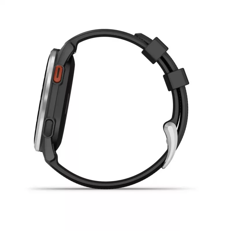 Garmin Approach S44 lunetta in alluminio argento con cinturino in silicone nero