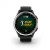Garmin Approach S44 lunetta in alluminio argento con cinturino in silicone nero