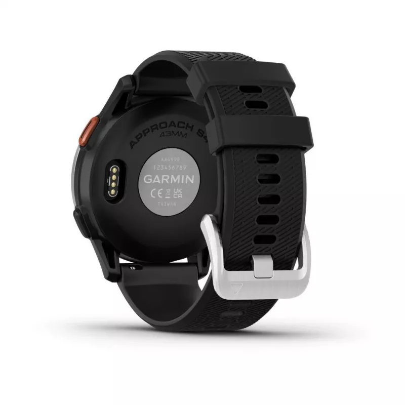 Garmin Approach S44 lunetta in alluminio argento con cinturino in silicone nero