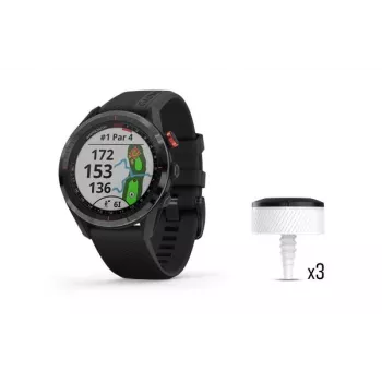 Smartwatch GPS da golf Garmin Approach S62 con 3 sensori CT10 per il tracciamento dei bastoni, nero