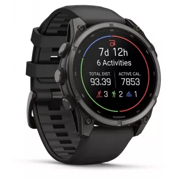 Garmin fenix 9 – 47mm, titanio Carbon Grey DLC con cinturino in silicone nero