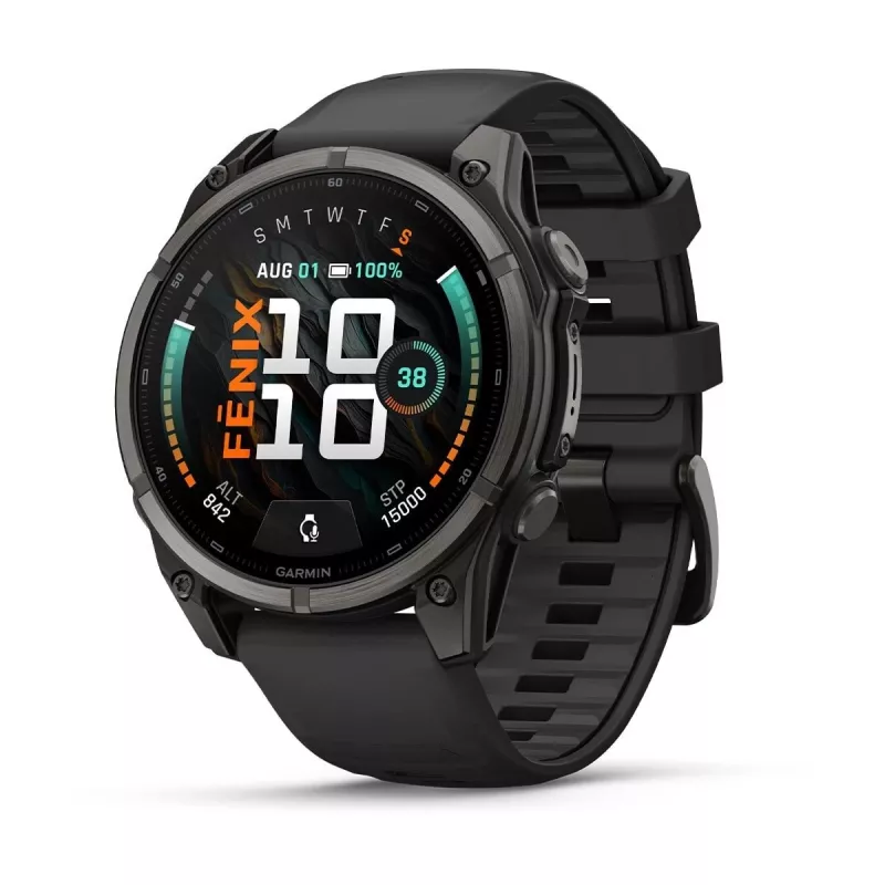 Garmin fenix 9 – 47mm, titanio Carbon Grey DLC con cinturino in silicone nero
