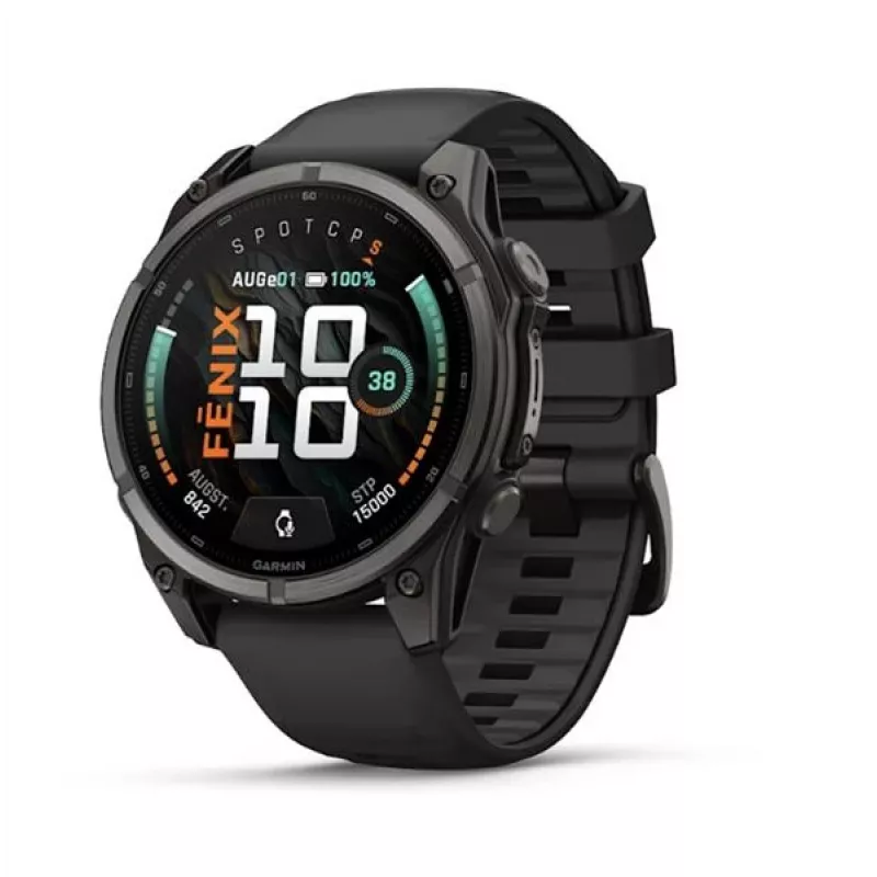 Garmin fenix 9 – 47mm, titanio Carbon Grey DLC con cinturino in silicone nero