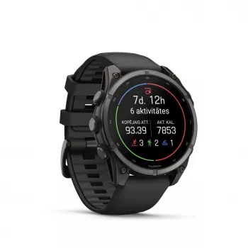 Garmin fenix 9 – 47mm, titanio Carbon Grey DLC con cinturino in silicone nero