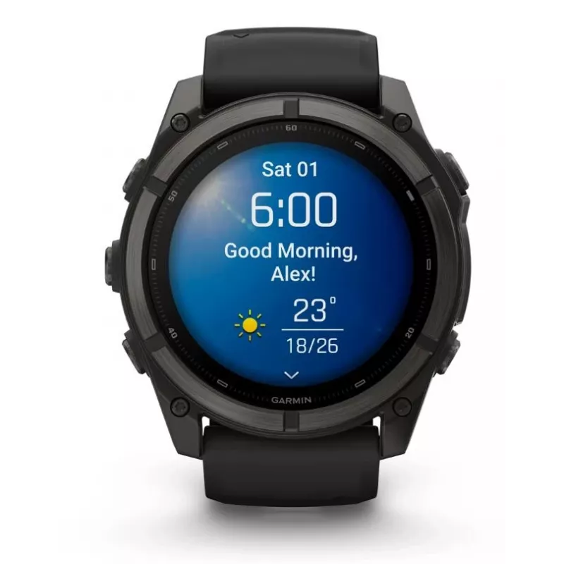 Garmin fenix 9 – 51 mm, Carbon Grey DLC Titanium con cinturino in silicone nero 010-04763-11