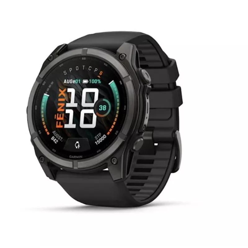 Garmin fenix 9 – 51 mm, Carbon Grey DLC Titanium con cinturino in silicone nero 010-04763-11