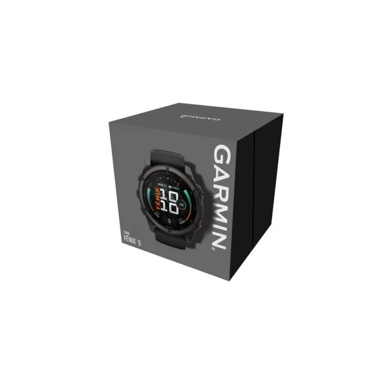 Garmin fenix 9 – 51 mm, Carbon Grey DLC Titanium con cinturino in silicone nero 010-04763-11
