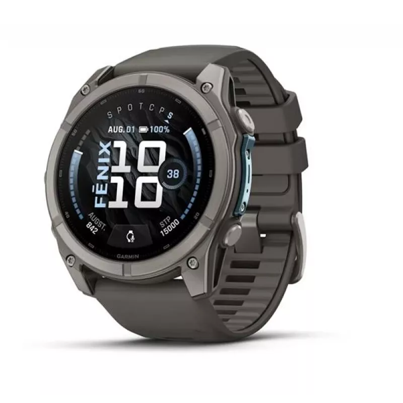 Garmin fenix 9 – 51 mm, titanio con cinturino in silicone Pebble Grey 010-04763-01
