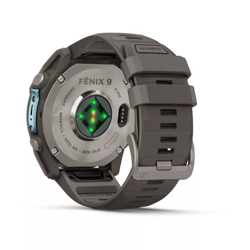 Garmin fenix 9 – 51 mm, titanio con cinturino in silicone Pebble Grey 010-04763-01