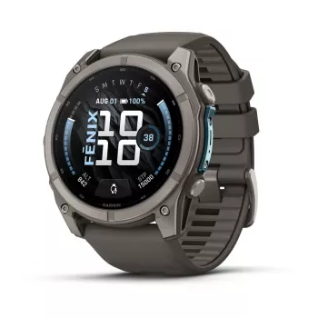 Garmin fenix 9 – 51 mm, titanio con cinturino in silicone Pebble Grey 010-04763-01