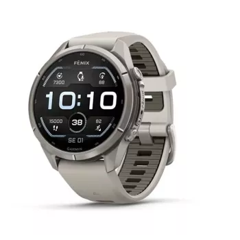 Garmin Fenix 9 Pro – 43mm titanio con cinturino in silicone Fog Grey/Dark Sandstone