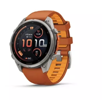 Garmin Fenix 9 Pro – inReach, 47 mm Titanio con cinturino in silicone Autumn Orange/Spark Orange