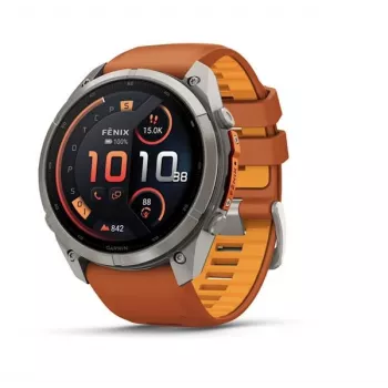 Garmin Fenix 9 Pro – inReach, 51mm titanio con cinturino in silicone Autumn Orange/Spark Orange