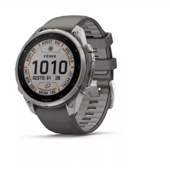 Garmin fenix 9 Pro – inReach, Solar, 47mm Titanio con cinturino in silicone Pebble Grey