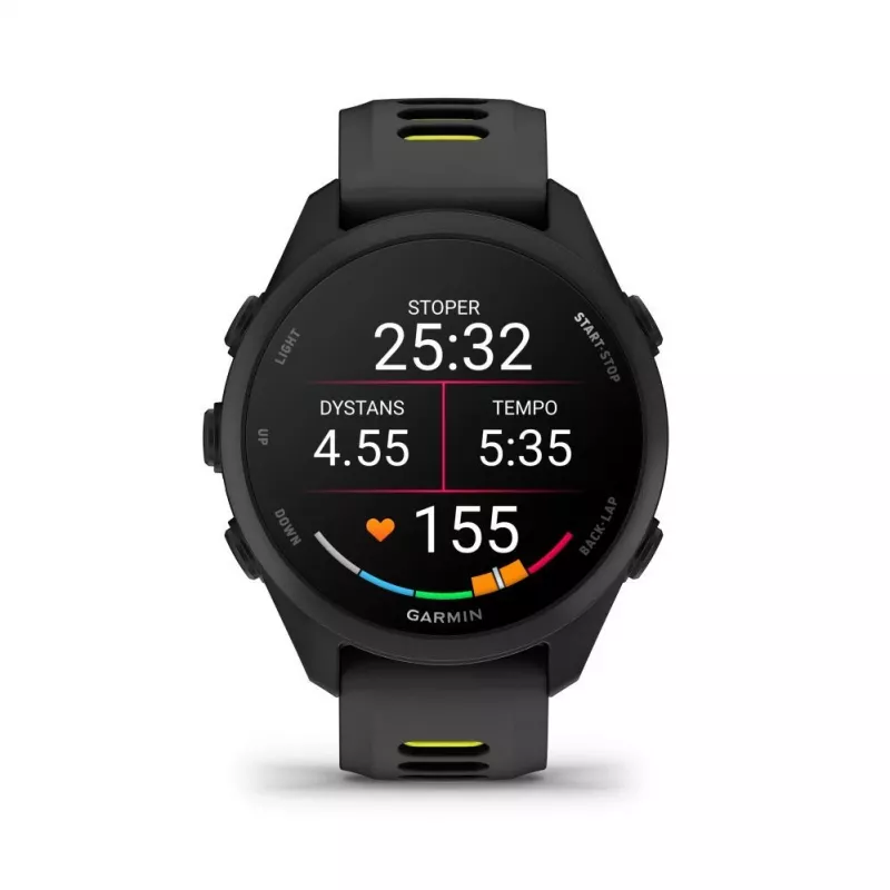 Garmin FORERUNNER 170 nero con cinturino nero/giallo ambra