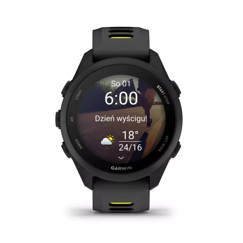 Garmin Forerunner 170 Music, nero con cinturino nero/giallo