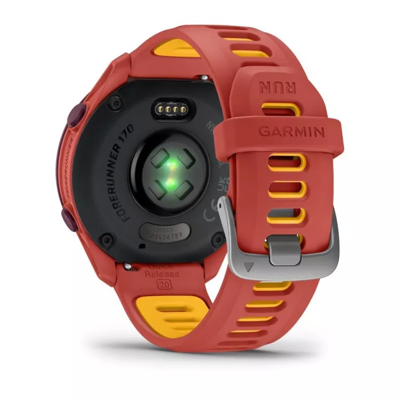 Garmin Forerunner 170 Music Orologio GPS da Corsa, Cassa Berry con Cinturino Rosso-Pink/Mango