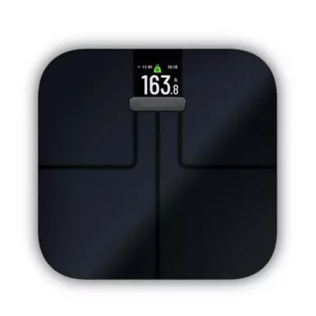 Garmin Index S2 bilancia smart nera con Wi-Fi, composizione corporea, 16 profili utente