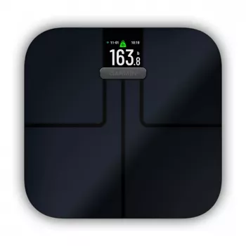 Garmin Index S2 bilancia smart nera con Wi-Fi, composizione corporea, 16 profili utente