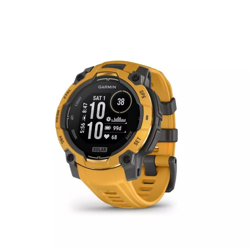 Garmin Instinct 3 Solar 45mm GPS Smartwatch Sunburst con cinturino Sunburst/Grigio