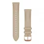 Garmin Quick Release cinturino (20 mm) pelle italiana beige chiaro con finiture PVD oro rosa 18K