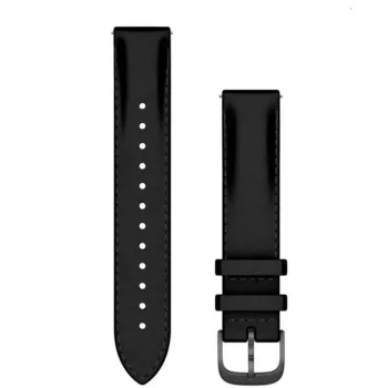 Garmin Cinturini Quick Release (18 mm) in Pelle Nera, Hardware Brushed Slate