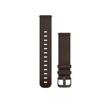 Garmin Quick Release cinturini (20 mm) pelle marrone scuro, hardware argento