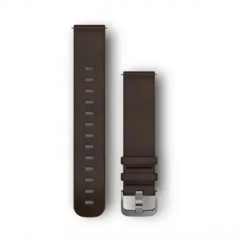 Garmin Quick Release cinturini (20 mm) pelle marrone scuro, hardware argento