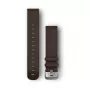 Garmin Quick Release cinturini (20 mm) pelle marrone scuro, hardware argento