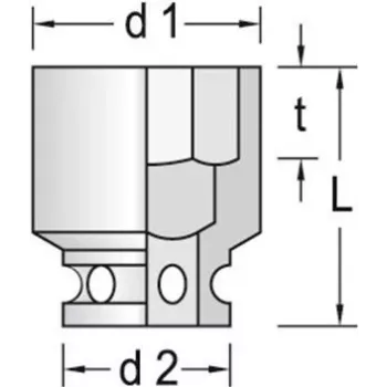 GEDORE 3/4 inch attacco 30 mm chiave a bussola per avvitatore a impulsi, 6 lati, DIN 3129 6282550