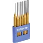GEDORE Set di 6 punzoni cacciaspine con supporto in PVC, DIN 6450, acciaio cromo-vanadio, brunito 8757670