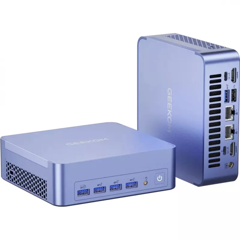 GEEKOM AX8 MAX mini PC, Intel Core i7-12650H, 16GB DDR5, 512GB SSD, Windows 11 Pro, argento