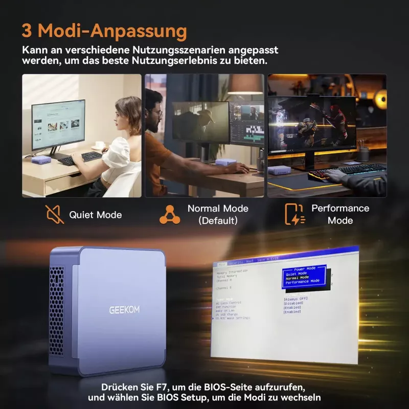 GEEKOM AX8 MAX mini PC, Intel Core i7-12650H, 16GB DDR5, 512GB SSD, Windows 11 Pro, argento