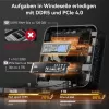 GEEKOM AX8 MAX mini PC, Intel Core i7-12650H, 16GB DDR5, 512GB SSD, Windows 11 Pro, argento