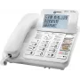 Geemarc CL595 telefono con filo per anziani con segreteria telefonica, vivavoce, indicatore ottico di chiamata, compatibile con apparecchi acustici, ciondolo di emergenza, bianco