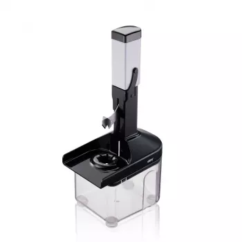 GEFU CORER snocciolatore per prugne con asta in acciaio inox, snocciolatore manuale per prugne, mirabelle e susine, impugnatura ergonomica, lavabile in lavastoviglie, bianco/grigio