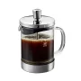 GEFU DIEGO Caffettiera French Press 600 ml, vetro borosilicato e acciaio inox, argento/nero